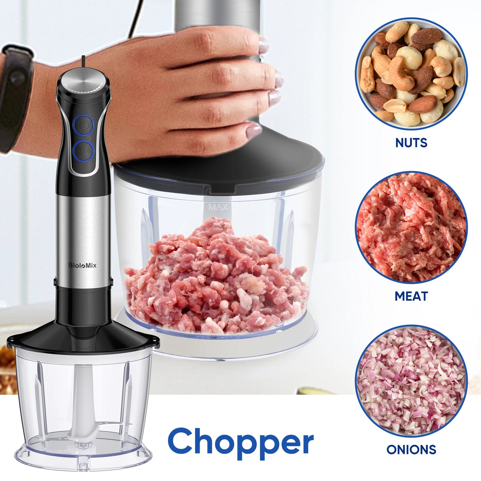 BioloMix 5-in-1 Immersion Hand Blender: Ultimate Kitchen Companion
