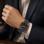 Hybrid Leather and Silicone Watch Band with Quick-Release Connectors for Samsung Galaxy Watch Ultra 2