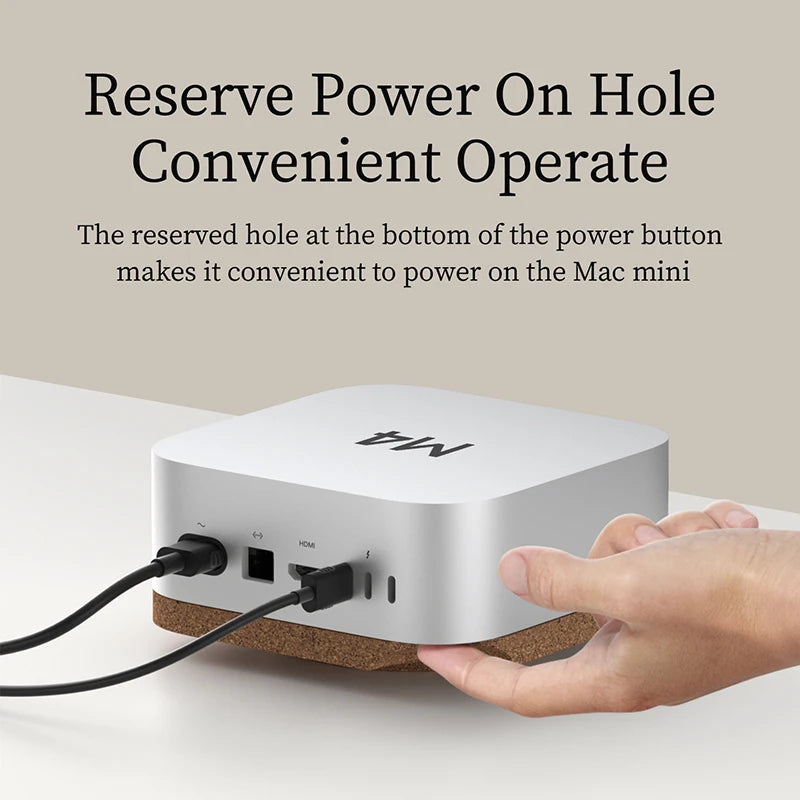 Premium Cork Desktop Stand for Mac Mini M4/M4 Pro (2024)