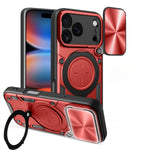 Rugged MagSafe Case with Rotating Ring Holder and Lens Cover for iPhone 17 Series