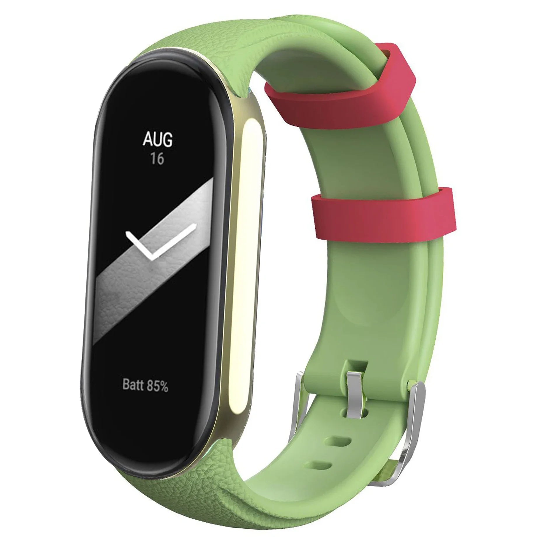 Faux Leather Texture Silicone Strap for Xiaomi Smart Band 10