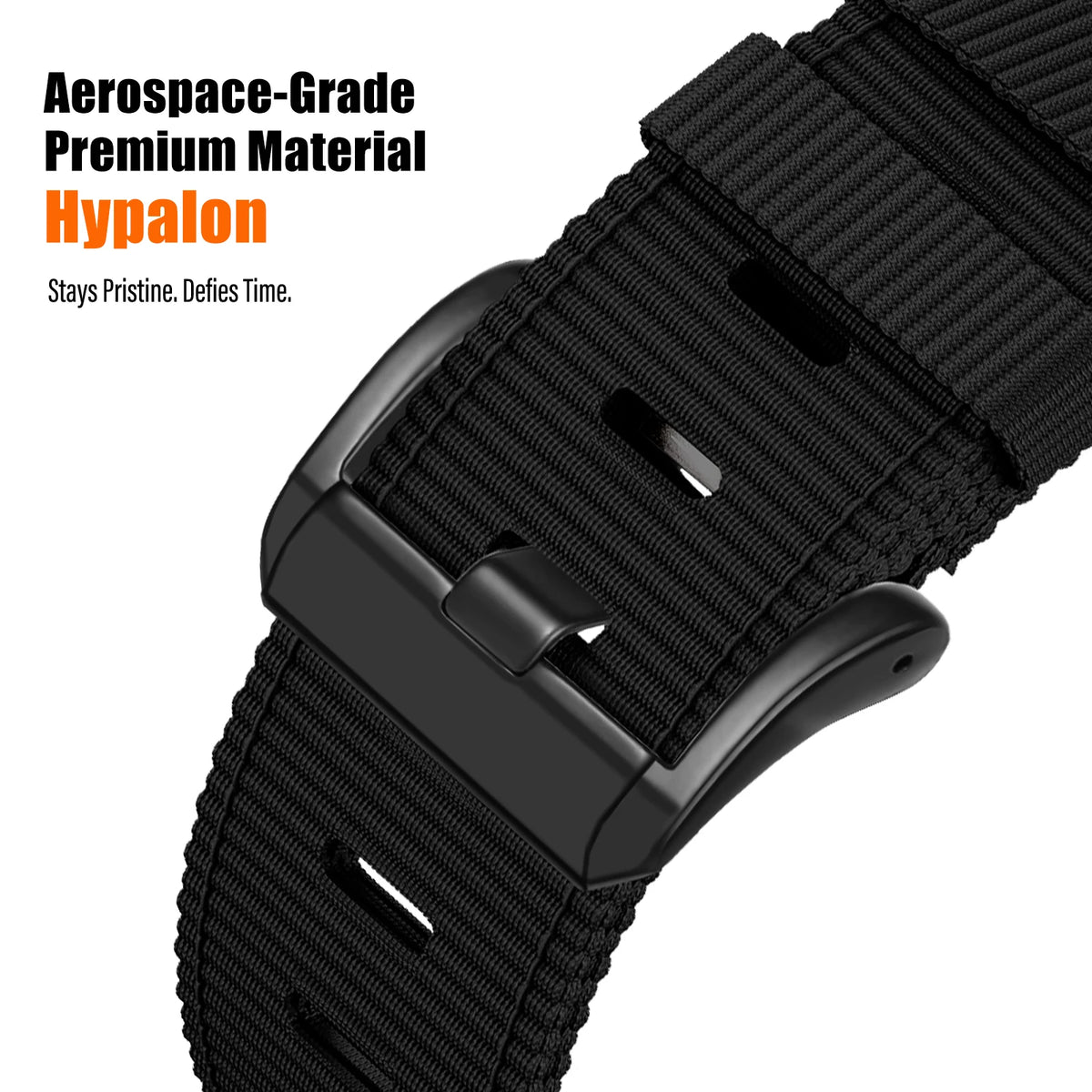 Ribbed Nylon Band with Hook-and-Loop Velcro Closure for Apple Watch
