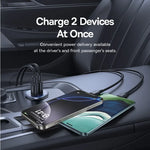 Baseus 30W Dual-Port Car Charger with USB-C PD Fast Charging