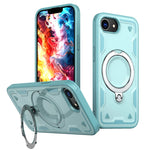 iPhone 16e Magnetic Hard PC + Soft TPU Case & Rotatable Ring Stand