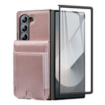Vertical Card Slot Leather Wallet Case with Tempered Glass for Samsung Galaxy Z Fold 7