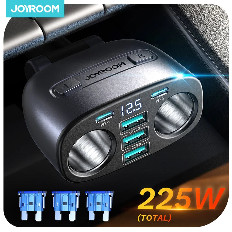 Joyroom 225W 7-Port Car Charger With Independent Switches