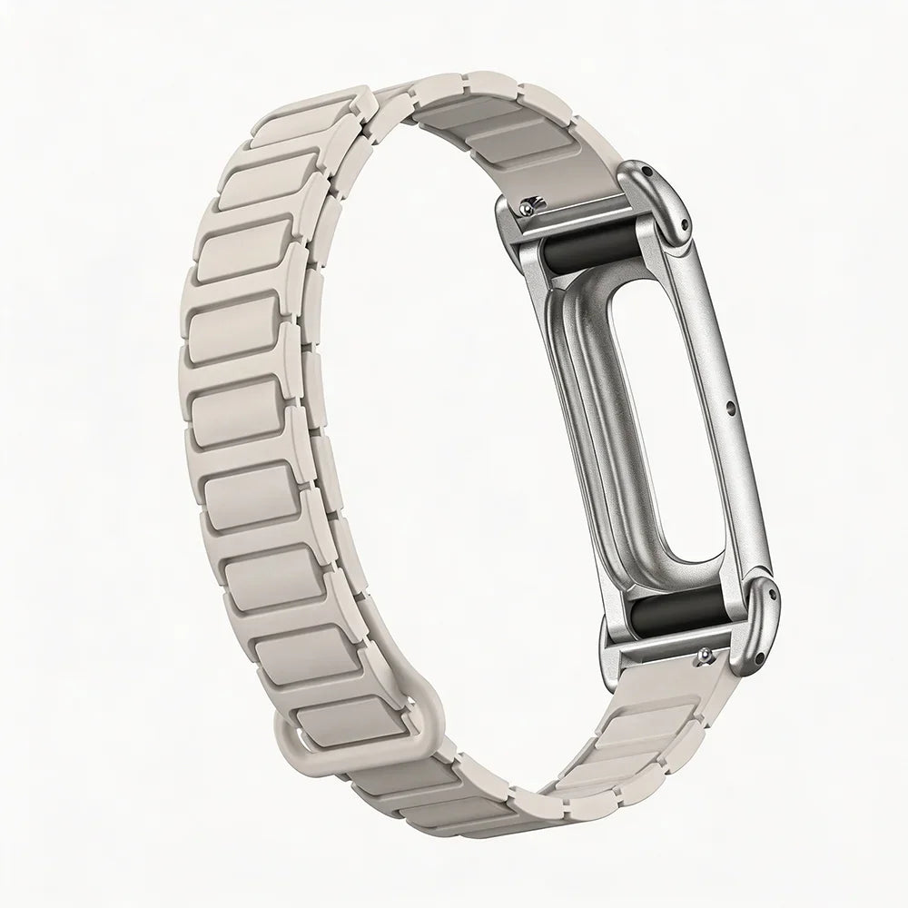 Silicone Magnetic Replacement Strap with Metal Case for Google Fitbit Air