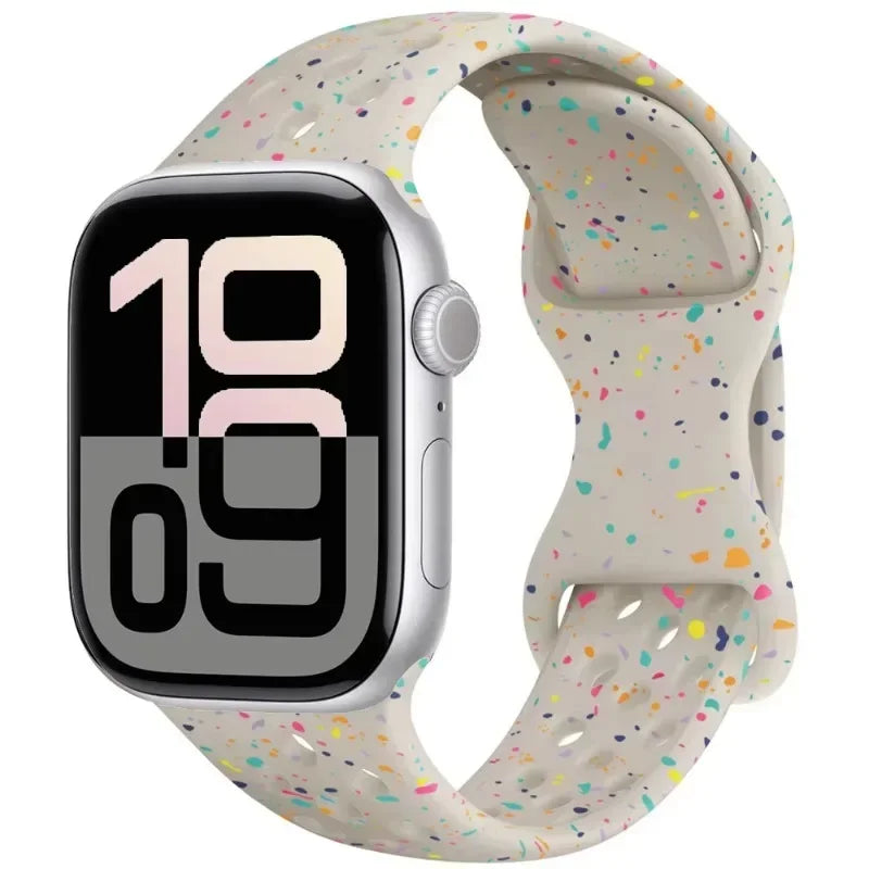 Breathable Silicone Band with Perforated Ventilation for Apple Watch