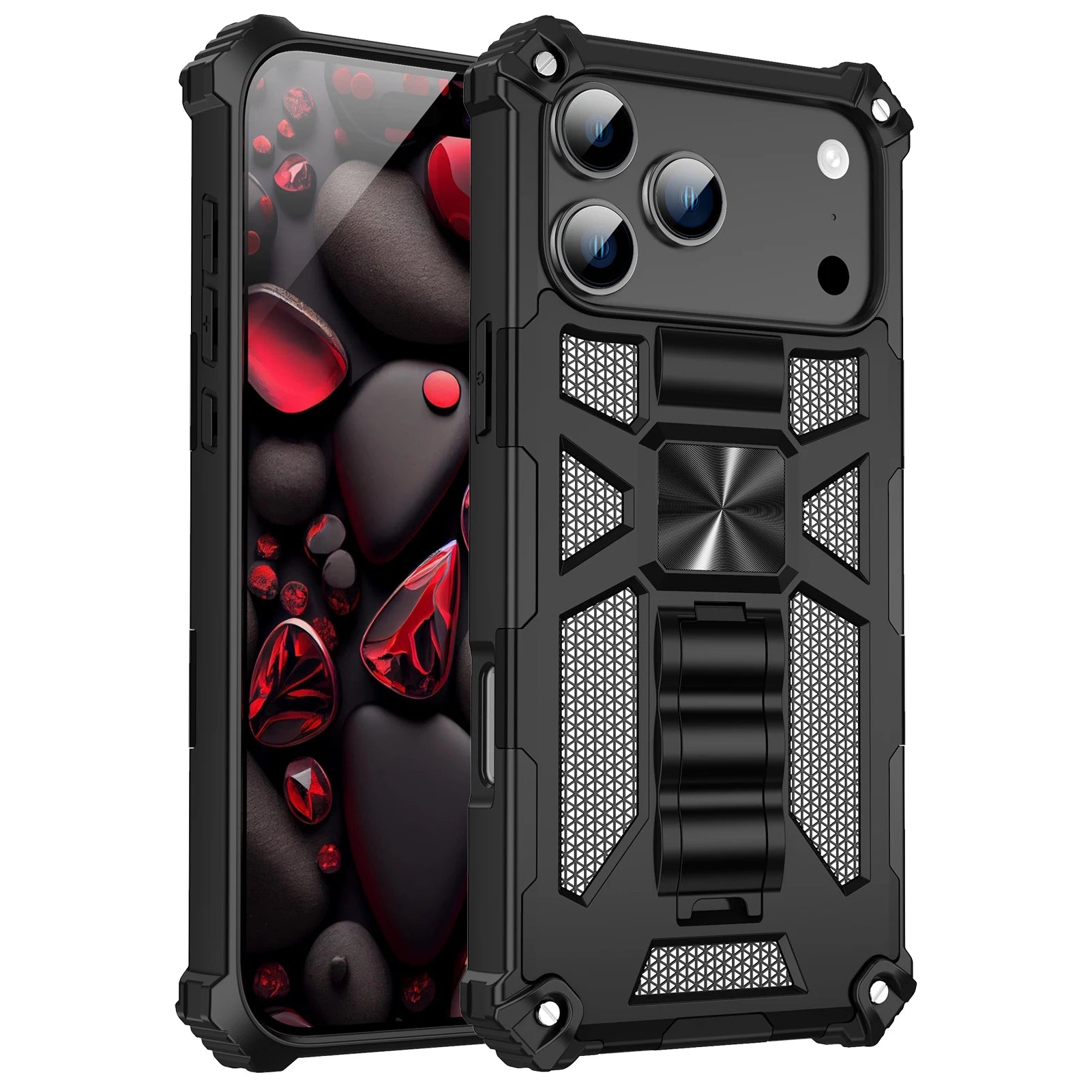 Shockproof Military Camouflage TPU Magnetic Armor Case for iPhone 17 Series