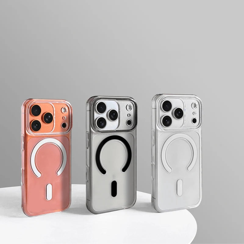 Ultra-Thin Transparent MagSafe Case with Enclosed Camera Button for iPhone 17 Series