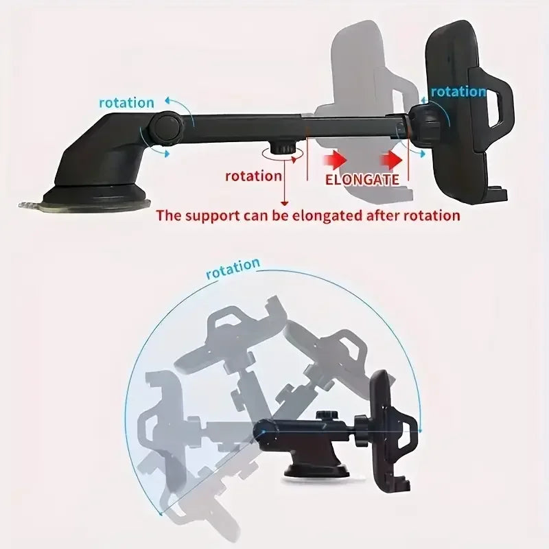 Universal Car Phone Holder with Suction Cup Mount