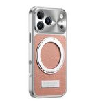 MagSafe Compatible Lychee Leather Case with 360° Kickstand for iPhone 17 Series
