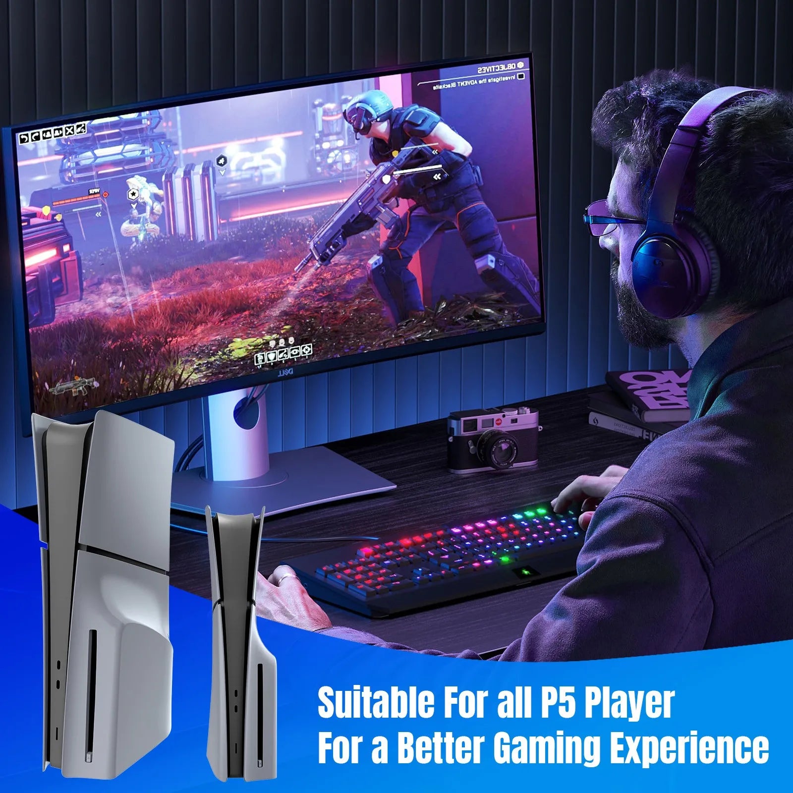 Limited Edition 30th Anniversary Premium ABS Hard Case with Logo & Sticker Panels for PlayStation 5 Slim