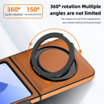 Premium Shockproof Leather Flip Case with 360° Ring Bracket for Samsung Galaxy Z Flip 6