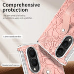 Fashion Embossed Leather Case with Wrist Strap for Samsung Galaxy Z Fold 8