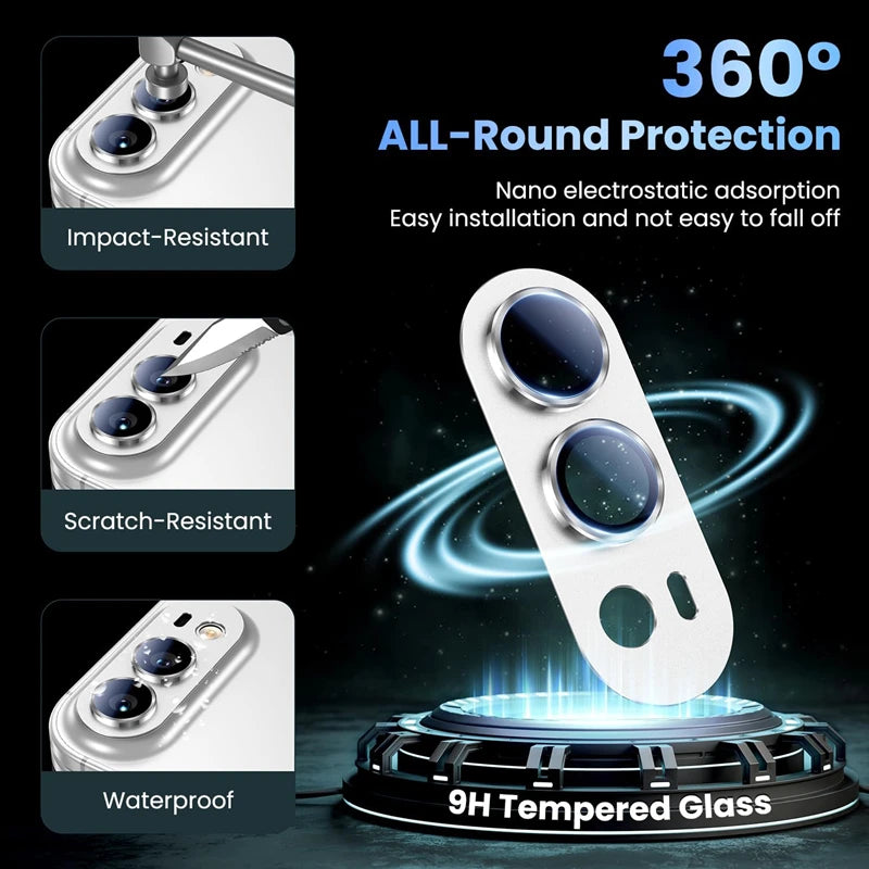 Nano Electrostatic Adsorption Tempered Glass Camera Lens Protector for iPhone Duo
