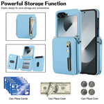 Premium Leather Crossbody Phone Case with Zipper Wallet & Card Holder for Samsung Galaxy Z Flip 6