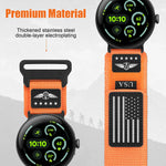 USA Flag-Themed Sporty Trail Loop Nylon Band for Google Pixel Watch 2