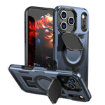 Shockproof Armor MagSafe Case with Lens Cover and Stand for iPhone 17 Series