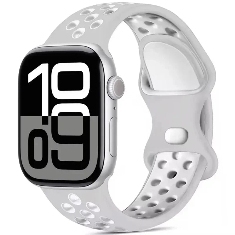 Breathable Silicone Band with Perforated Ventilation for Apple Watch
