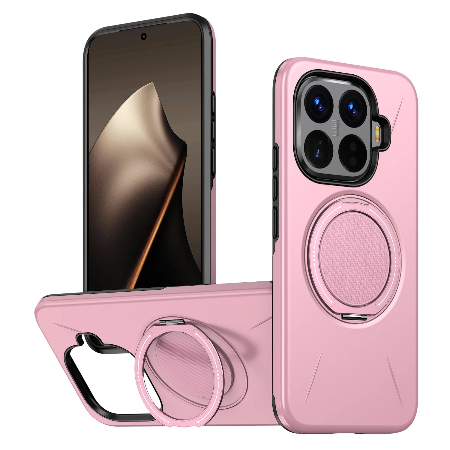 Heavy-Duty TPU and Hard PC Case with Ring Holder for Xiaomi 15T / 15T Pro