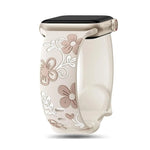 Floral Engraved Silicone Strap for Apple Watch
