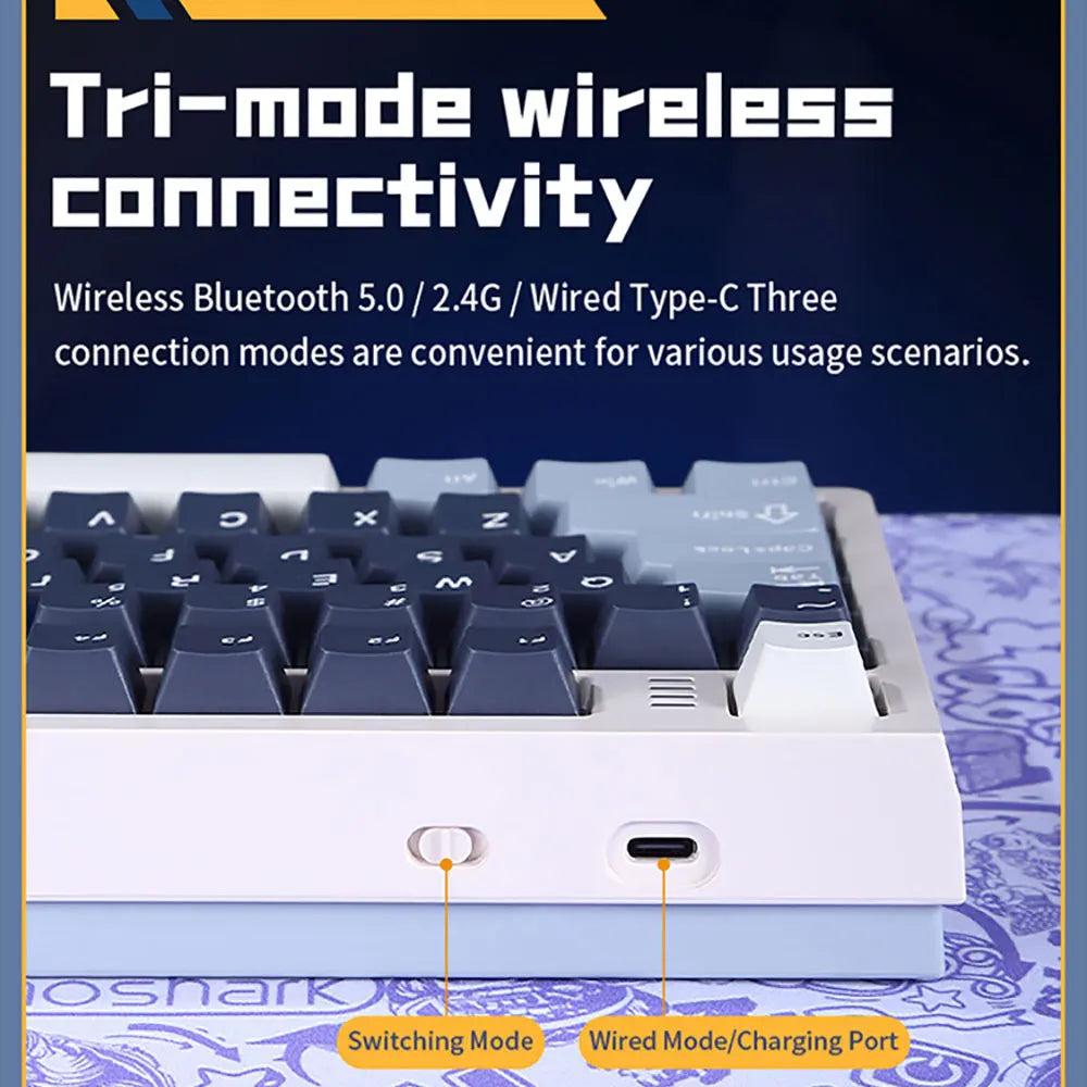 Darmoshark TOP87 Tri-Mode Mechanical Gaming Keyboard