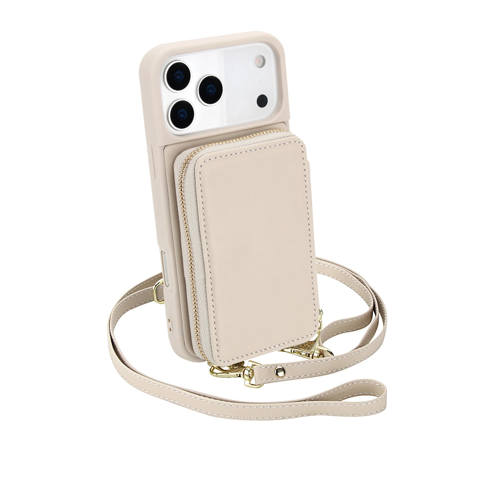 iPhone 17 Series Crossbody Leather Wallet Case