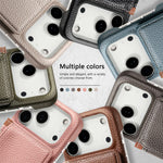 Retro Lychee Pattern Leather Wallet Case with Vertical Card Slot for iPhone 17 Series