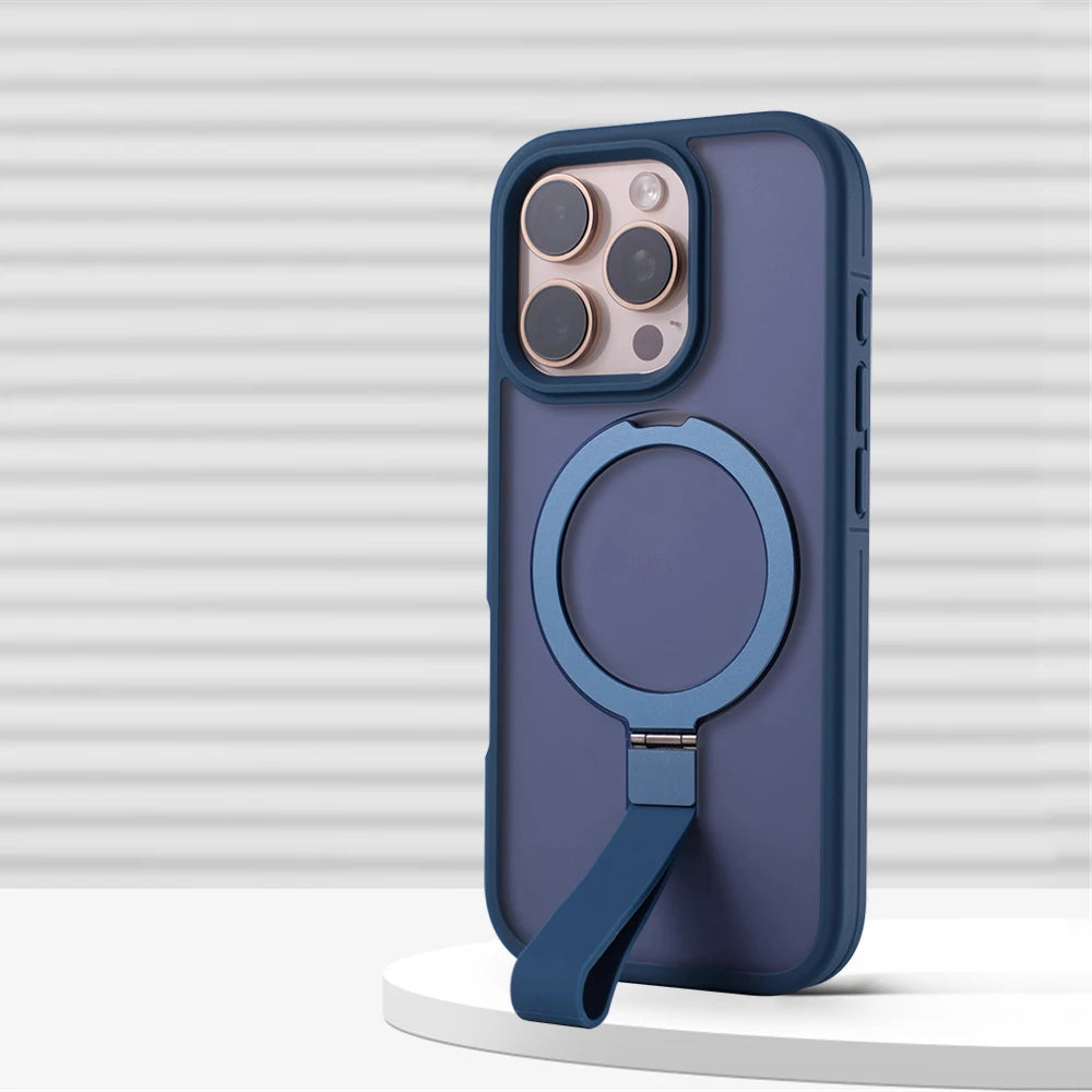 Shockproof Matte MagSafe Case with Stand for iPhone 15 Series