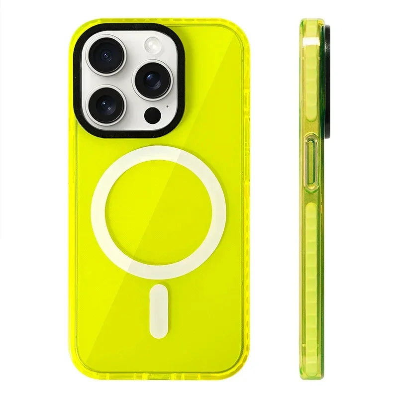 Neon Color Clear Bumper MagSafe Case for iPhone 16 Series