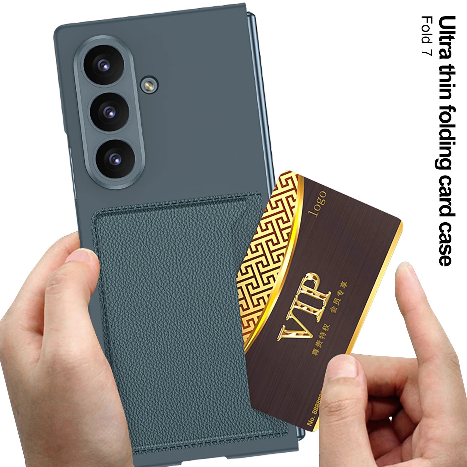 Slim Matte Ultra-Thin PC Leather Wallet Case for Samsung Galaxy Z Fold 6