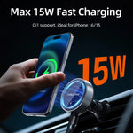 CABLETIME 15W Magnetic Wireless Car Charger & Phone Holder