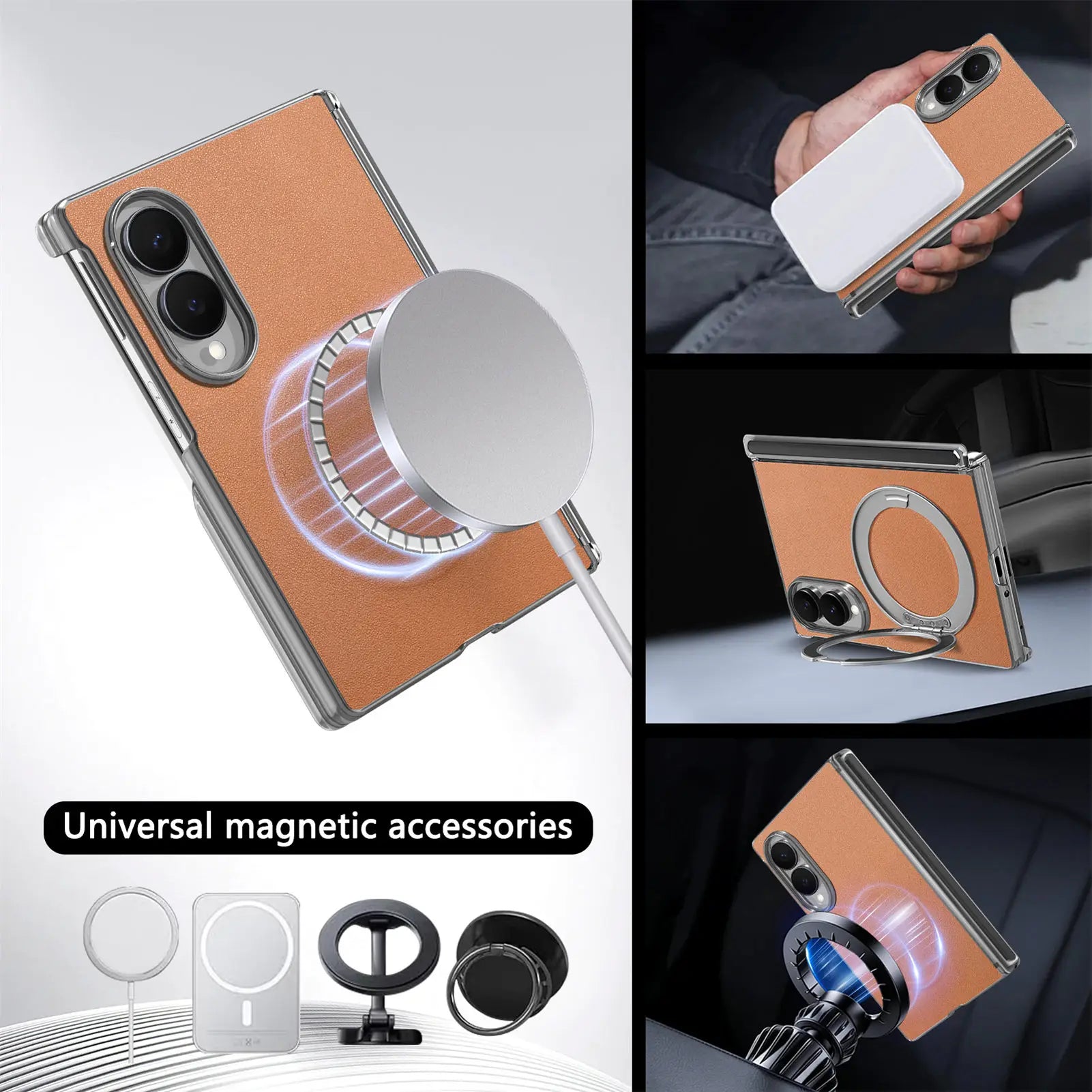 Luxury Magnetic Skin-Feel Leather Case for Samsung Galaxy Z Fold 8