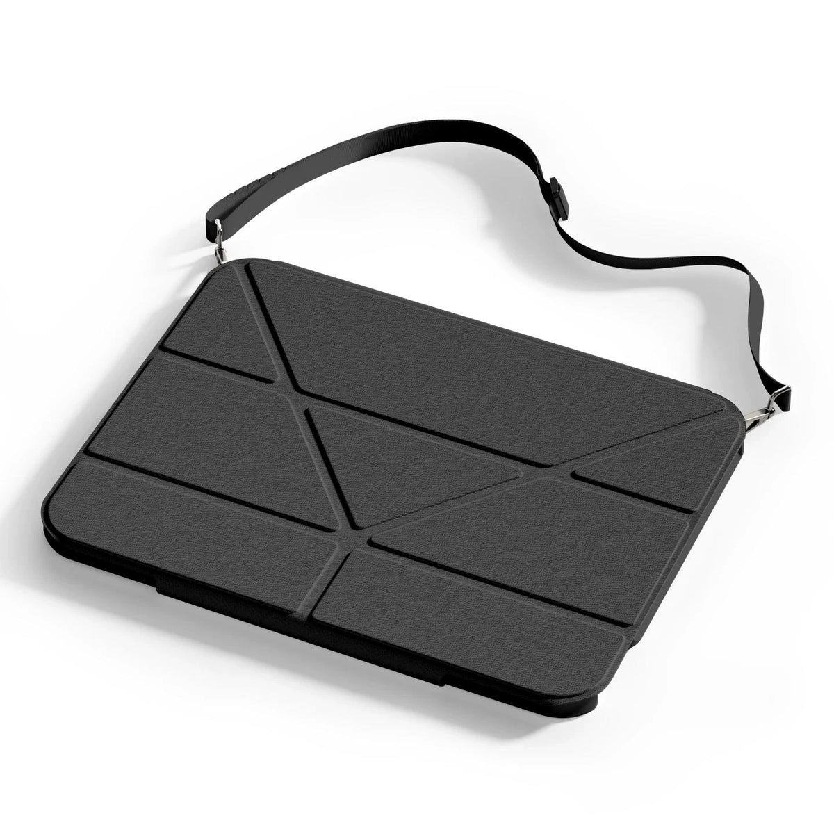Folding Stand Case with Clear Back and Shoulder Strap for iPad Pro M2 (2022)