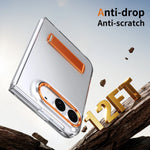 Transparent Kickstand Case with Tempered Glass Screen Protector for iPhone Duo