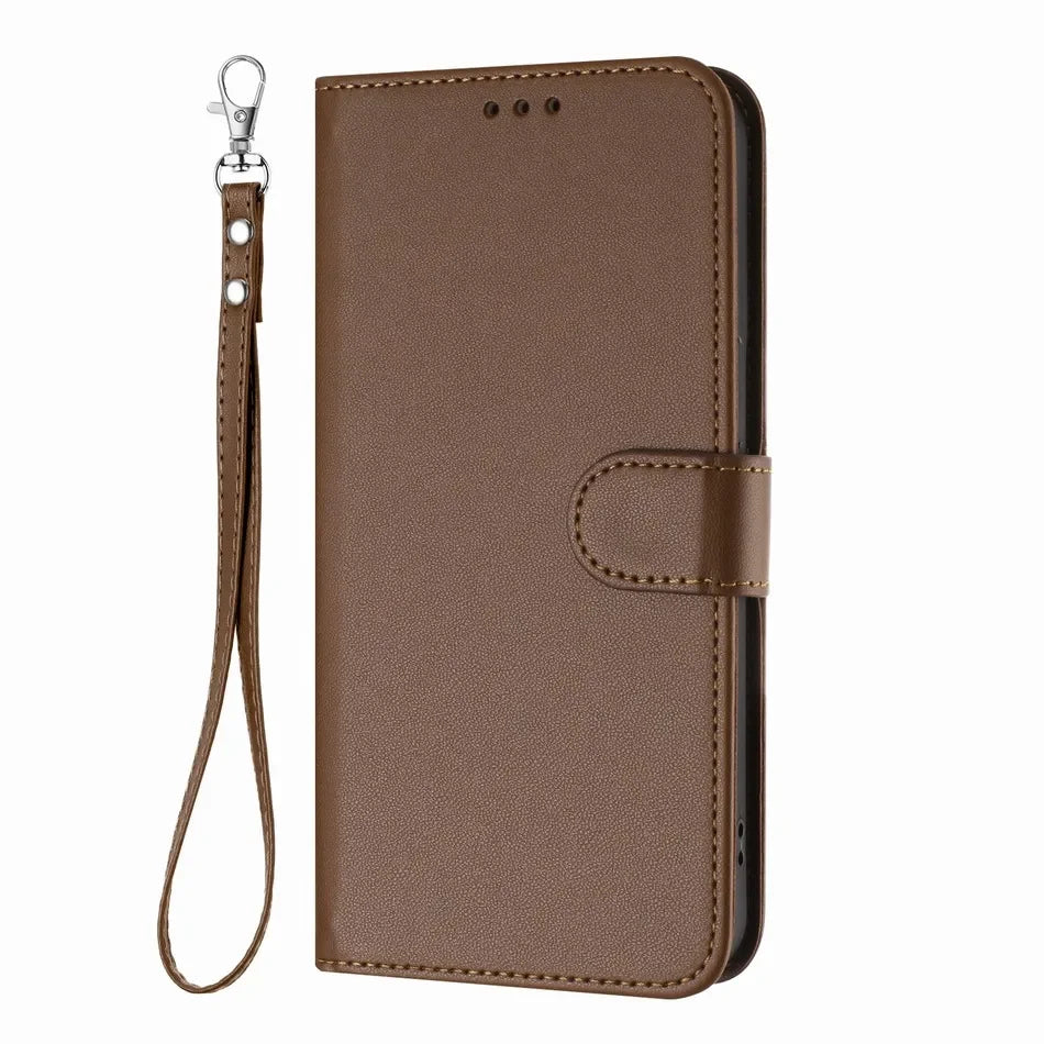 iPhone 15 Series Book-Style Leather Case with Wallet Function