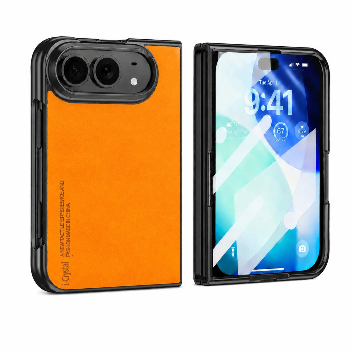 Matte Vegan Leather Case with Camera Protection for iPhone Duo
