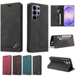 Luxury Retro Leather RFID-Blocking Flip Wallet Case for Samsung Galaxy S26 Series