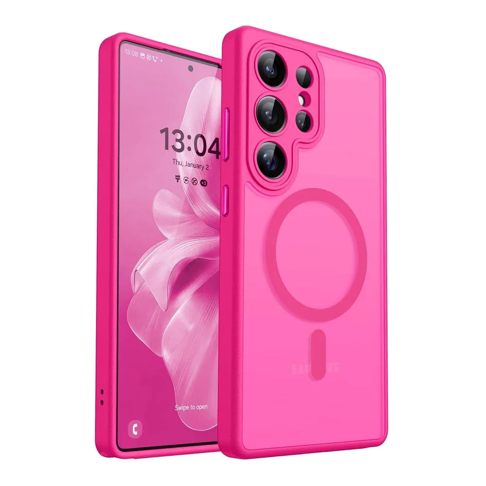 Luxury Frosted Matte Transparent Magnetic Case for Samsung Galaxy S26 Series