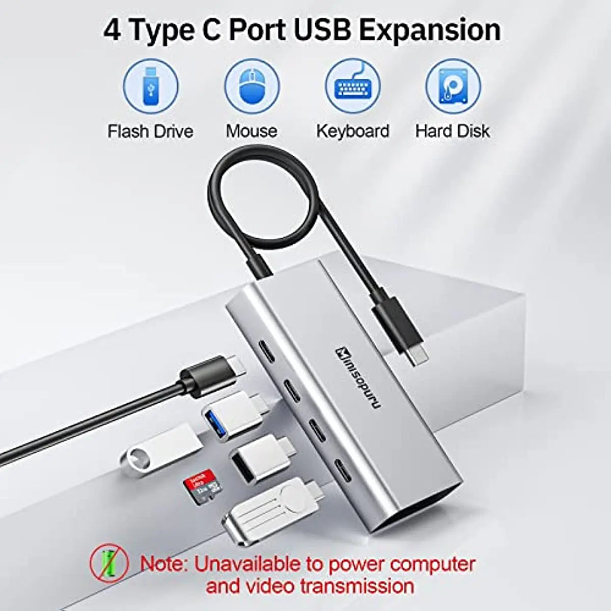 Minisopuru 4-Port USB 3.2 Gen1 Hub