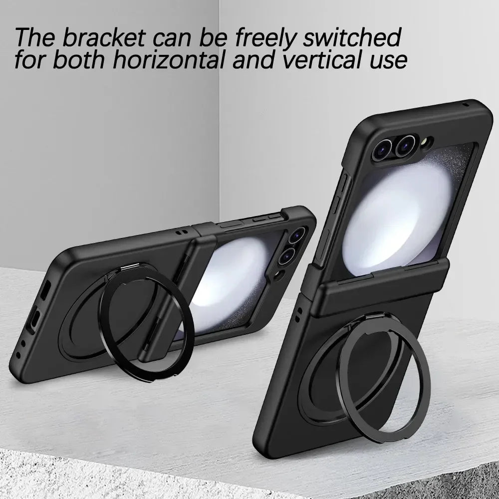 Full-Body Hard Magnetic Case with 360°Ring for Samsung Galaxy Z Flip 6
