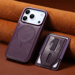 Premium Leather Case with Detachable Card Holder for iPhone 17 Series