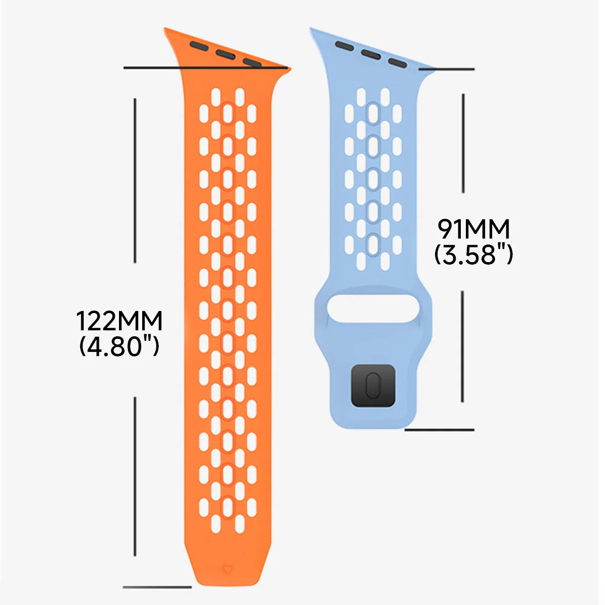 Perforated Silicone Tapered Band with Slot Connector for Apple Watch