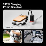 Hagibis Coiled USB-C Fast Charging Cable