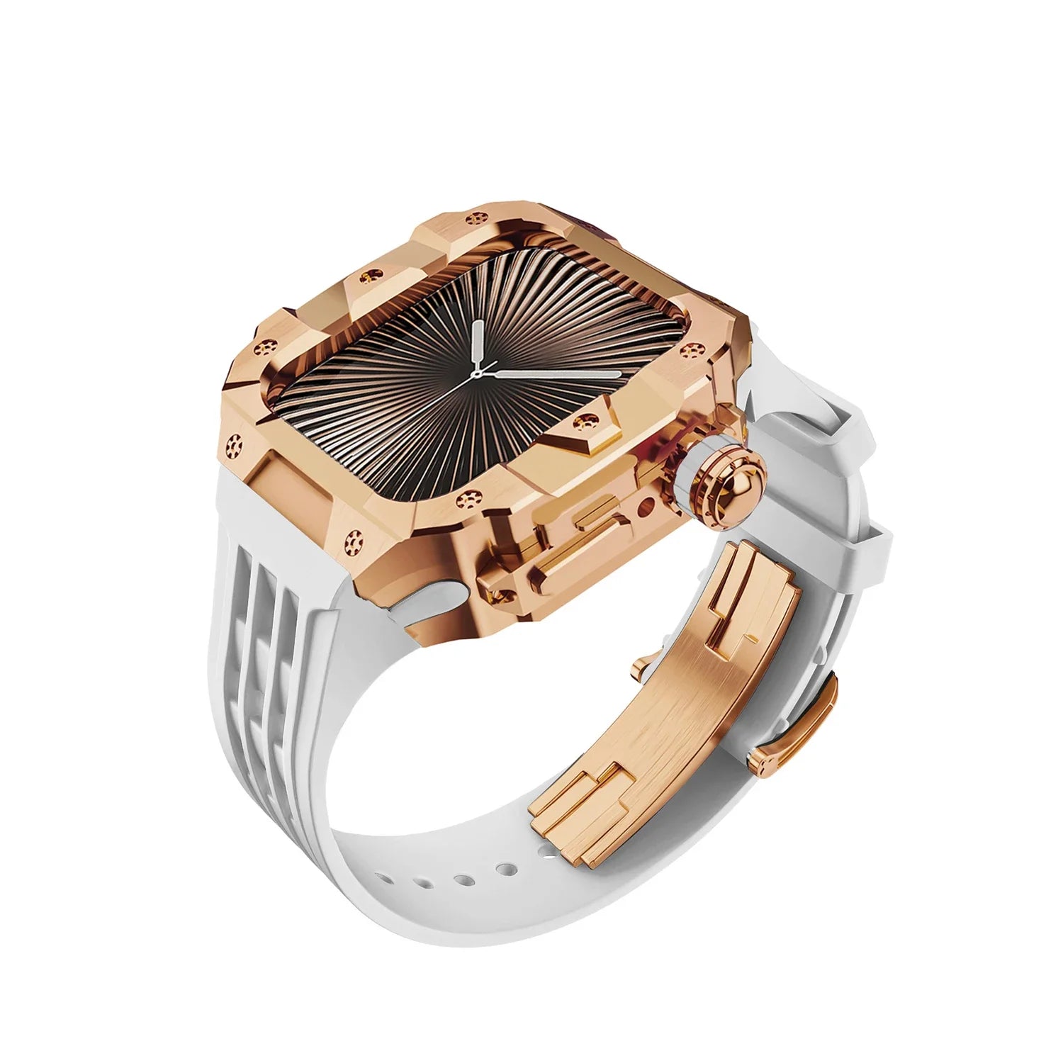 Luxury Stainless Steel Case & Silicone Strap Modification Kit for Apple Watch Series 10 (46mm)