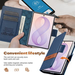 Embossed Leather Flip Wallet Case with Two Card Slots for Samsung Galaxy Z Fold 8
