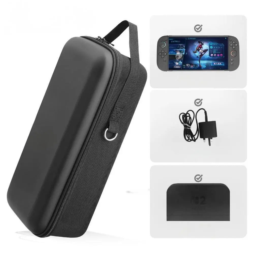 Shockproof Hard Shell Carrying Bag with 3 Tempered Glass Screen Protectors for Nintendo Switch 2