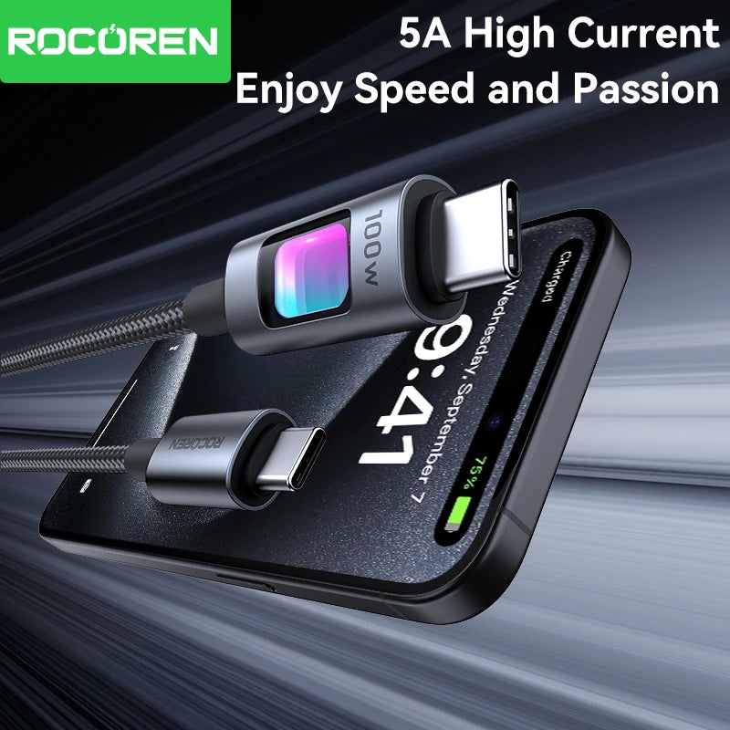 Rocoren PD 100W USB-C to USB-C Fast Charging Cable