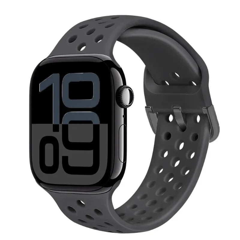 Perforated Silicone Band with Ventilation Holes for Apple Watch